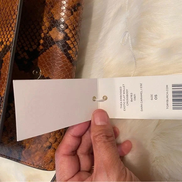 Tory Burch Thea embossed exotic flat wallet crossbody - Picture 8 of 12